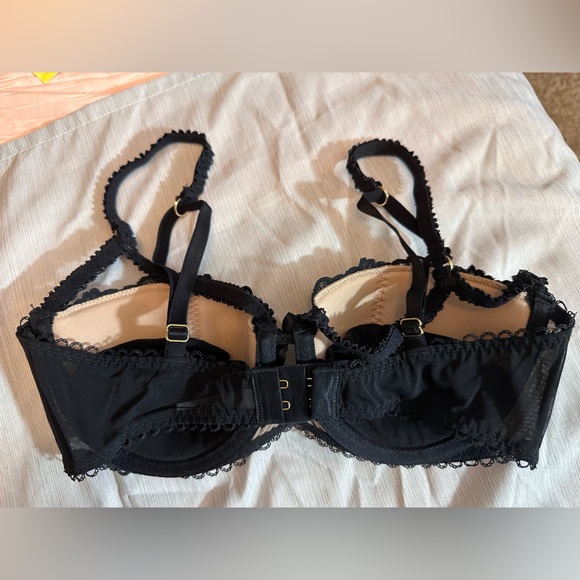 Adore Me Women's Kimmy Mesh Black Balconette Push Up Bra 32C #1631 - Picture 6 of 7